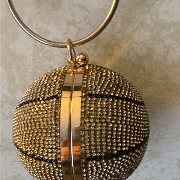 Gold and Black Beaded Sphere Wristlet